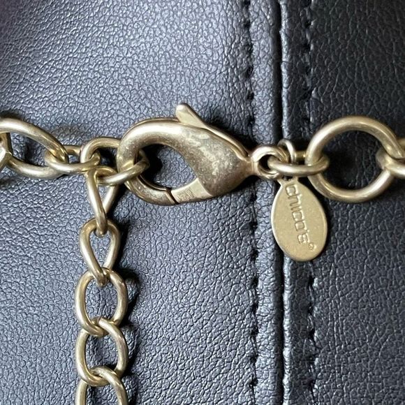 CHICO’S “Denise” Faux Turquoise and Cobalt Blue Multi Strand Dangle Necklace - Picture 4 of 4